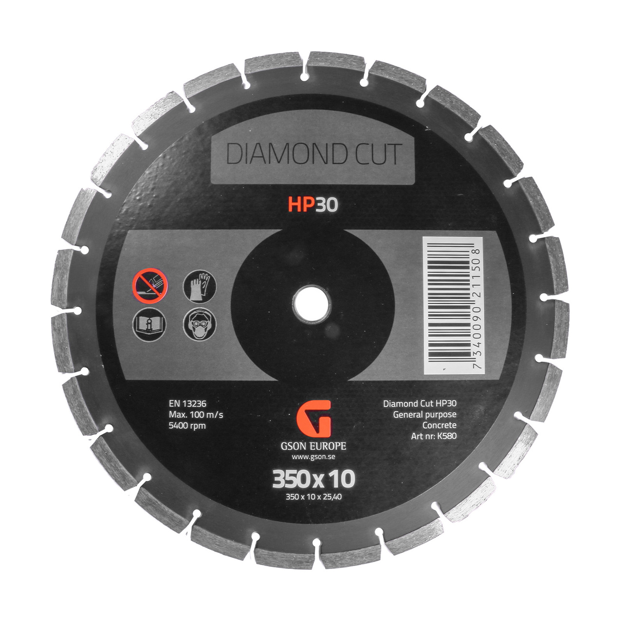Diamond Cutting Disc 350x10x2,5x25,40 mm