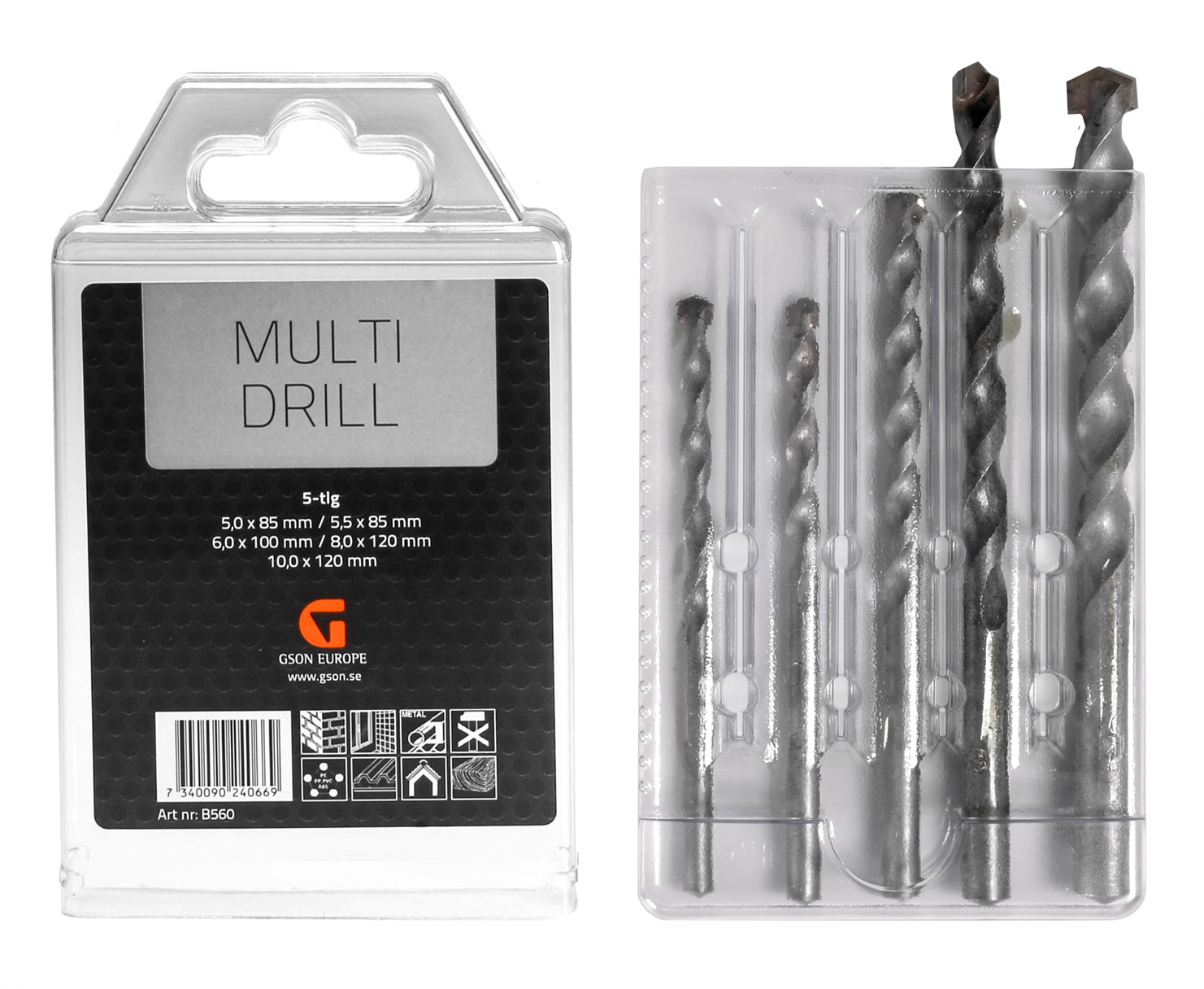 Multi Drill Set - Universalborr i tungstens karbid för borrning i trä ...