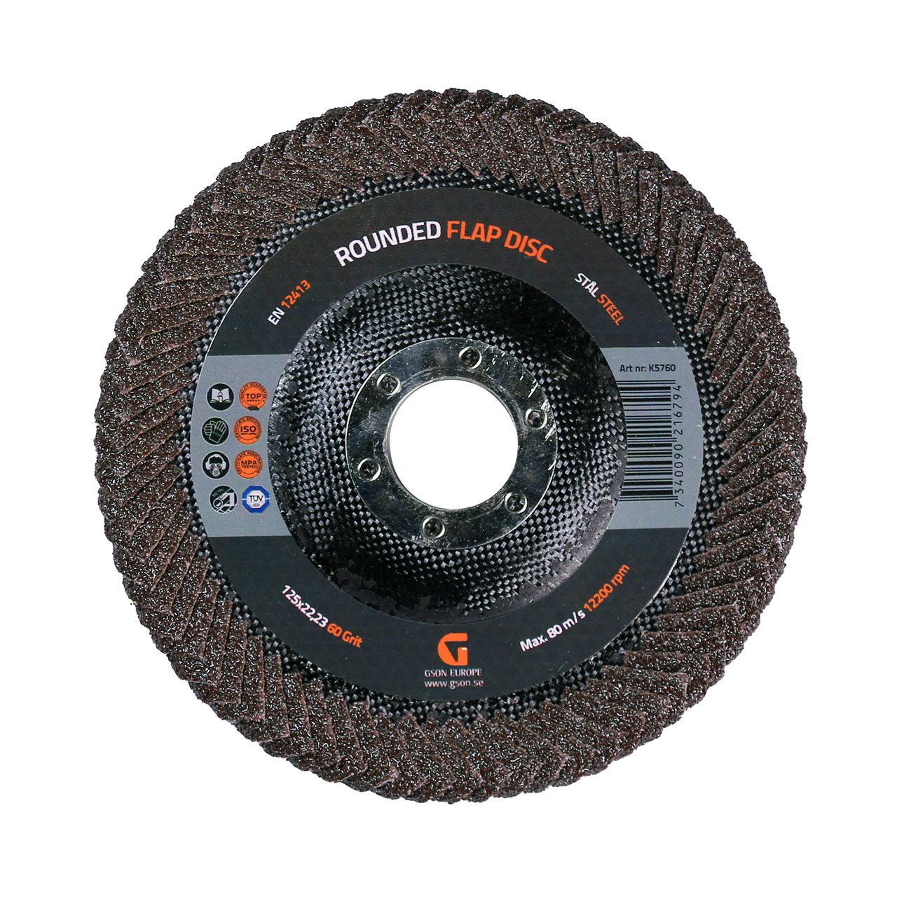 Rounded Flap Disc 125x22,23 mm