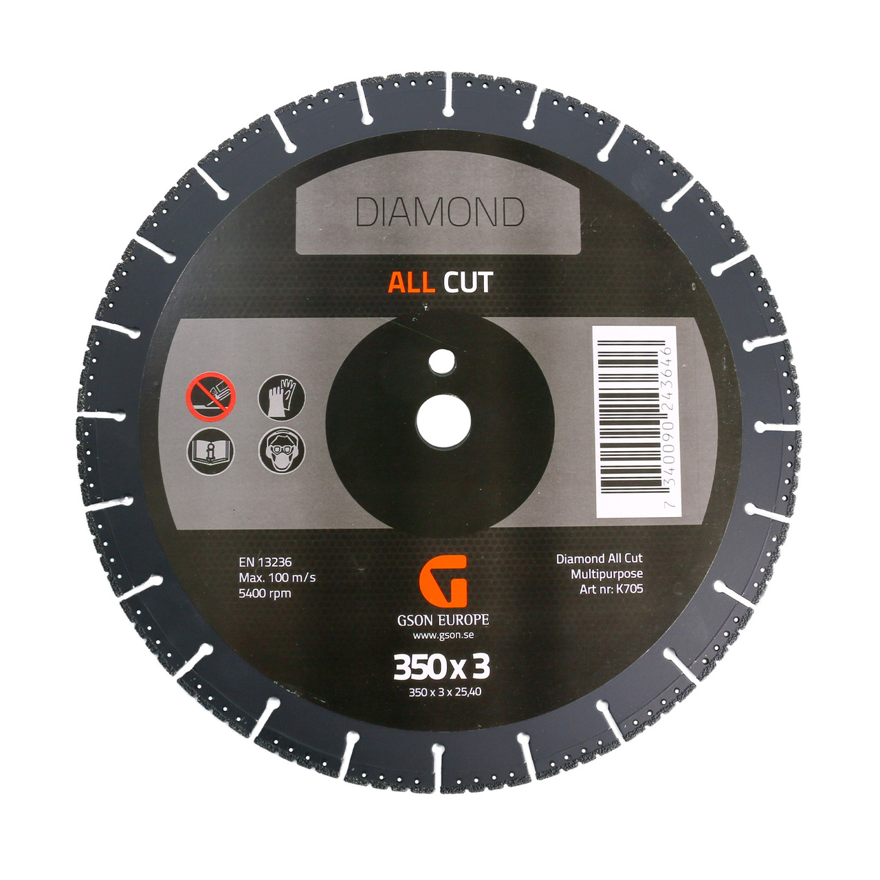 Allcut Diamond Cutting Disc 350x3x3,1x25,40 mm