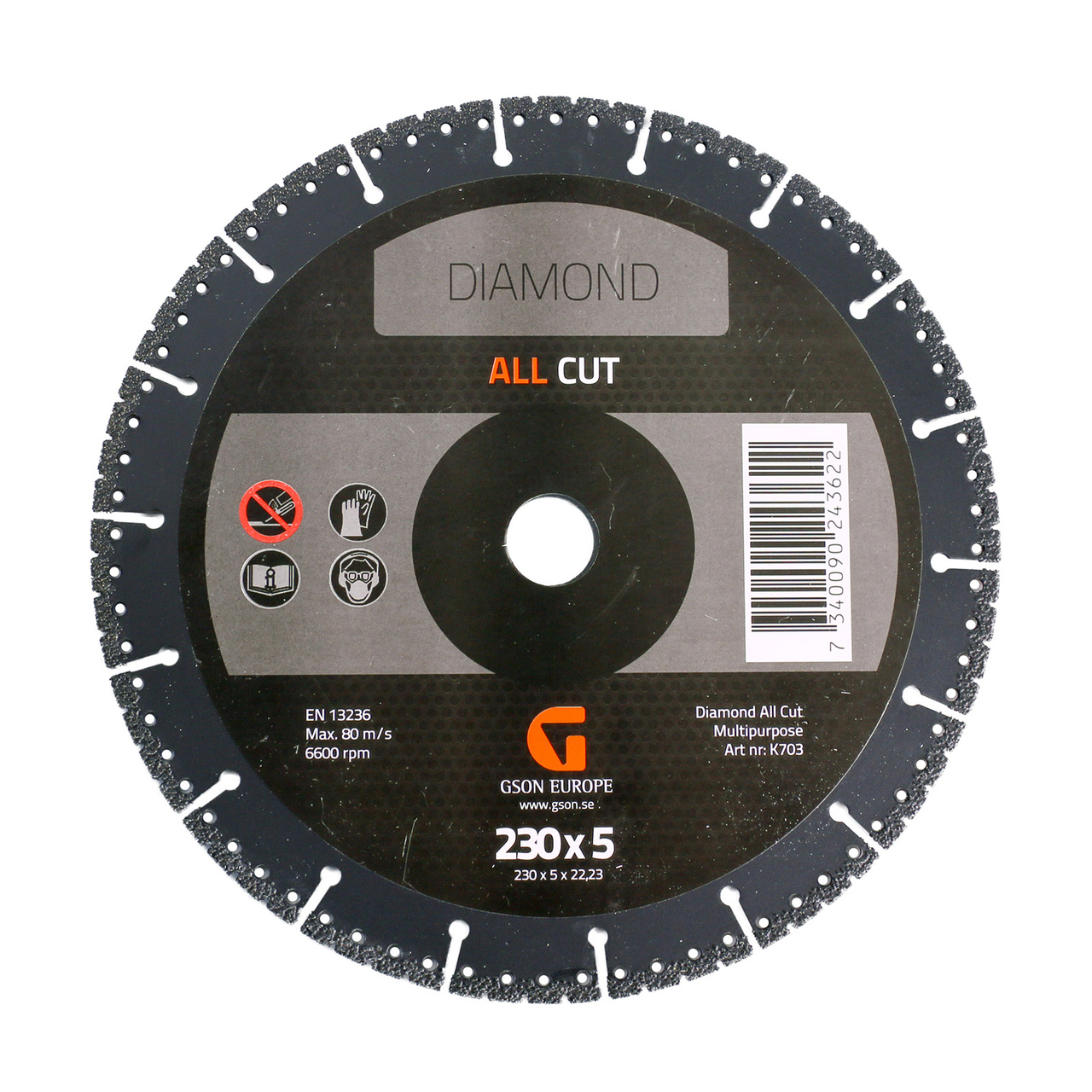 Allcut Diamond Cutting Disc 230x5x2,8x22,23 mm