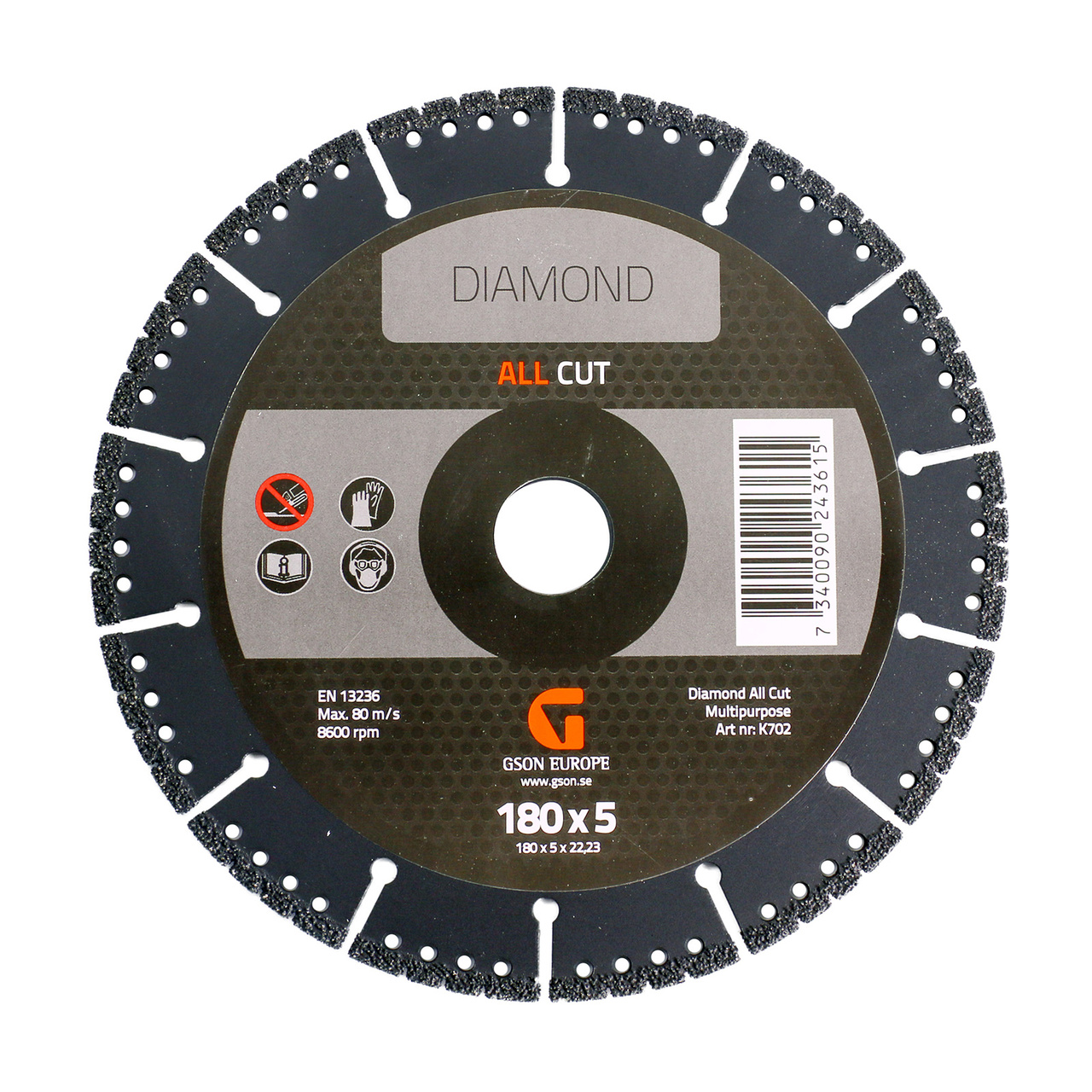 Allcut Diamond Cutting Disc 180x5x2,8x22,23 mm