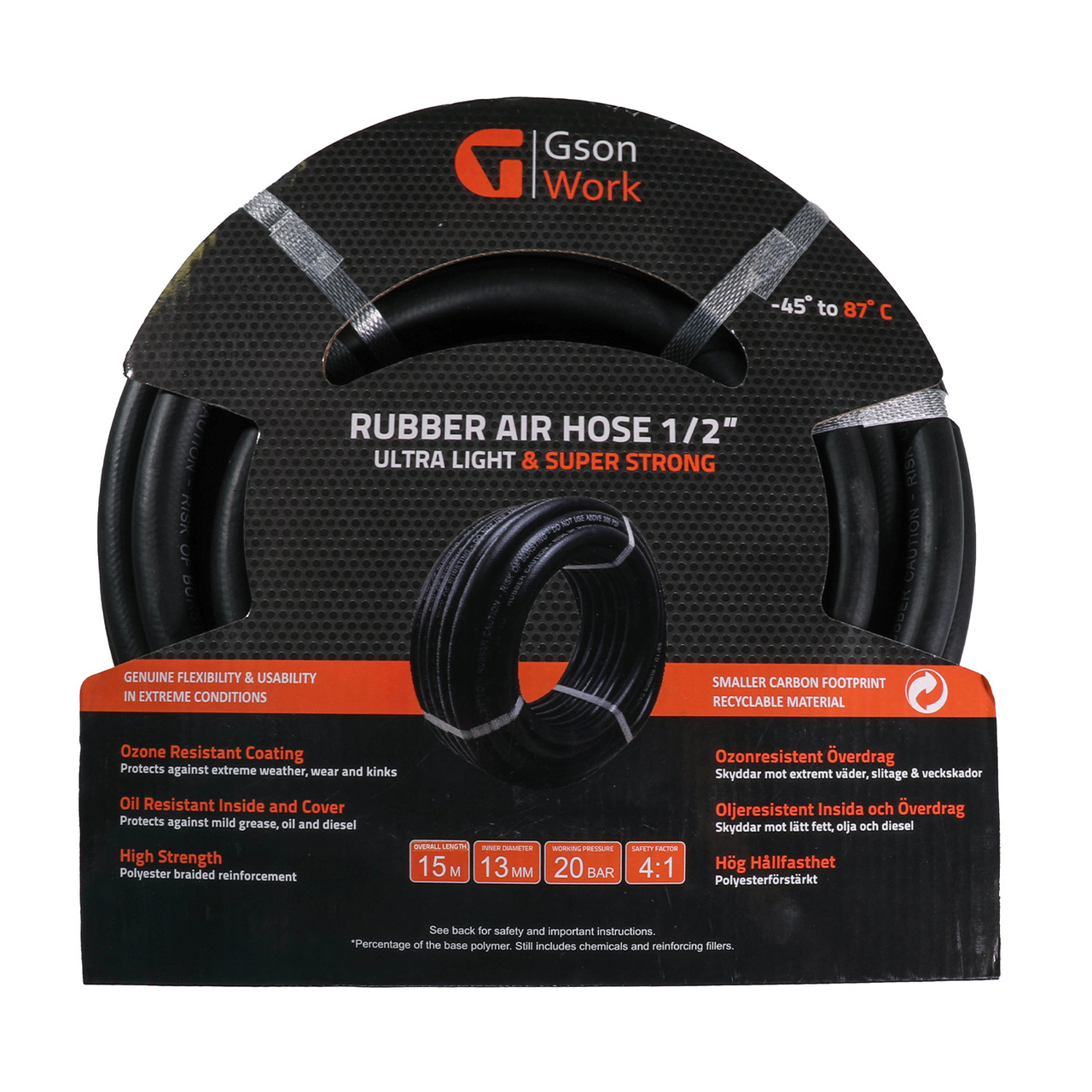 Rubber Air Hose 1/2" 15m