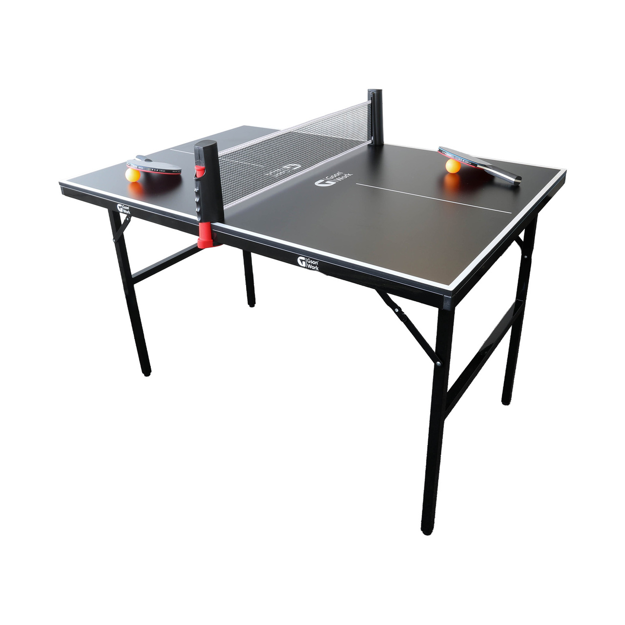 Table Tennis Table 120 x 80 x 76 cm + 2 Rackets / 3 Balls