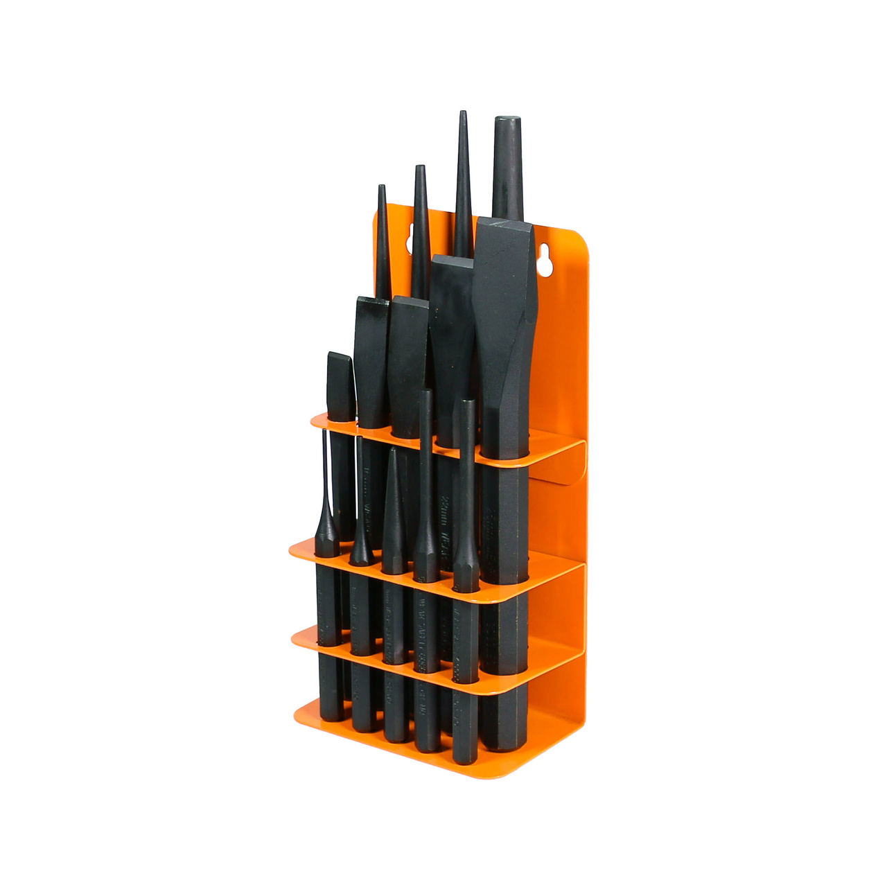 Punch & Chisel Set 14 pcs with wall rack